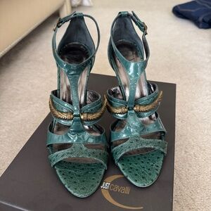 Vintage Just Cavalli Sea Green Strappy Sandal